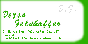 dezso feldhoffer business card